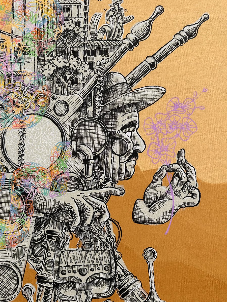 pedrortiz123's tweet photo. GM amigos!
Here you have the final result of the physical artwork that I made in the @OneLoveArtDAO residency.
Without doubt, this is one of my favorite artworks of all time, and it’s because the new experimentation with colors and the meaning behind the art! 
Concept story ⬇️ https://t.co/F87pSBeUDC