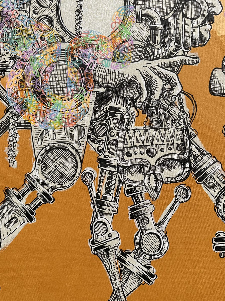 pedrortiz123's tweet photo. GM amigos!
Here you have the final result of the physical artwork that I made in the @OneLoveArtDAO residency.
Without doubt, this is one of my favorite artworks of all time, and it’s because the new experimentation with colors and the meaning behind the art! 
Concept story ⬇️ https://t.co/F87pSBeUDC
