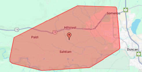bchydro's tweet photo. Crews are on the way to an outage impacting 1,902 customers near #DuncanBC. They will share updates here: https://t.co/QNutUFak0B https://t.co/pw5M4zj3ti