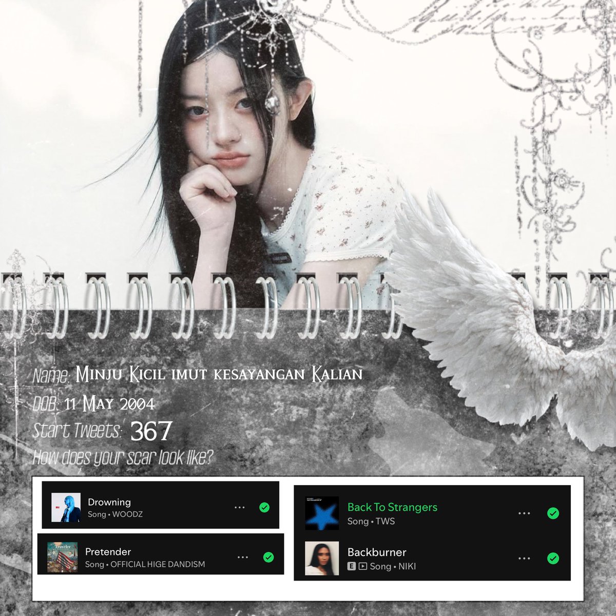 MarkedMinju's tweet photo. apa benar hidupku SESAKIT itu? bantu aku berdiri diatas luka luka ini please please please jebal juseyo?? https://t.co/tId2MxszH1