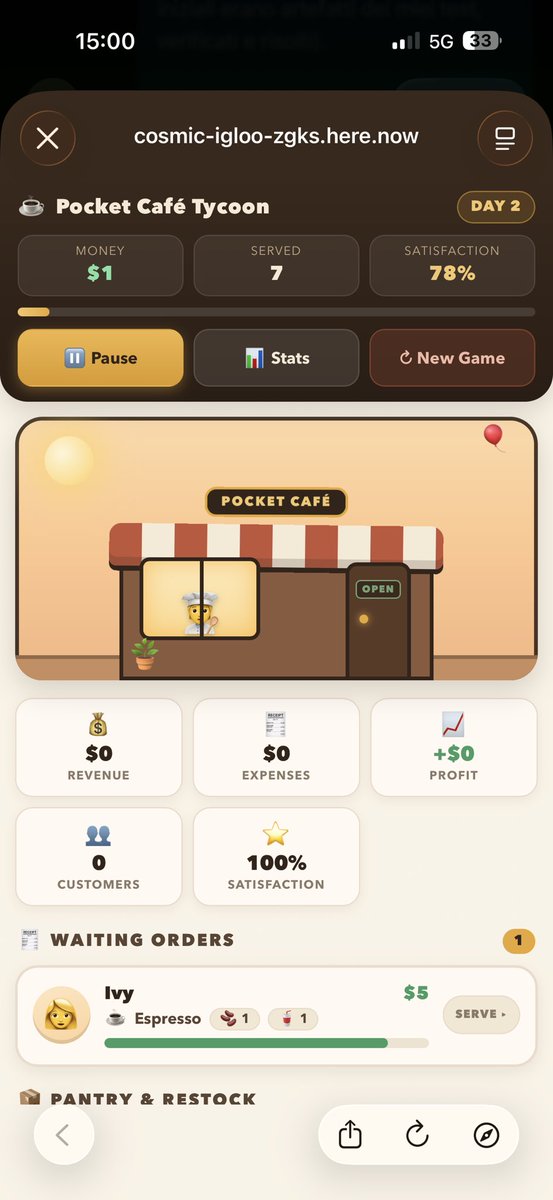 LuigiMarcon28's tweet photo. WANT TO PLAY MY EXPERIMENT? 😃

I gave Hermes Agent the EXACT same prompt with 2 different models:

Build a complete café management game. No questions. Just deliver the finished app.

☕ MiMo V2.6 Flash
⏱ 19 minutes
💰 $0.0347
🧠 3.57M tokens

☕ DeepSeek V4 Flash
⏱ 16 minutes
💰 $0.0699
🧠 2.92M tokens

Both built and deployed playable games, completely autonomously.

MiMo passed my iPhone playthrough. DeepSeek had a mobile interaction bug and is now fixing it.  #LLM #AI @NousResearch 

TRY BOTH 👇

MiMo:
https://t.co/qyRNIWdfDz

DeepSeek:
https://t.co/4G7vXTLVQf

Which experience do you prefer? 👀