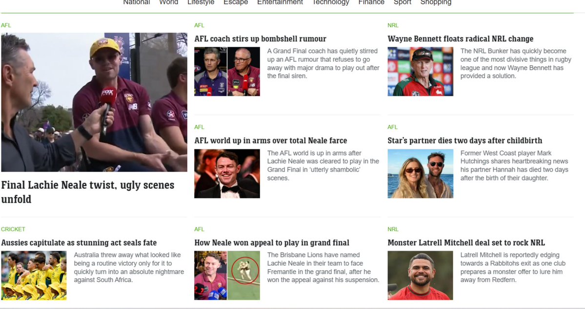 grenache632311's tweet photo. Apparently the Prelim final between the Roosters and Dolphins didn't make the news tonight on https://t.co/uL2JEEWuDT. This is what will happen when @AlboMP censors the internet. This screenshot is at 12.56 am https://t.co/5dYLsT6q5Y