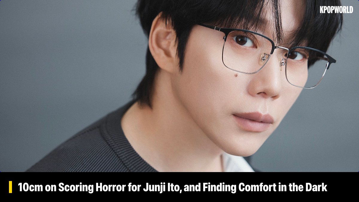 KPOPWORLD's tweet photo. 10cm stepped into horror for the first time – and did it on his own terms.

Kwon Jung-yeol's catalogue has run on warmth for over a decade, so "The Darkest Night," his ending theme for Strange: Junji Ito's Tales for Sleepless Nights, marks new territory. We talked to him about writing dread into a song built to sit under thirteen different Junji Ito stories, why he skipped the usual horror-scoring playbook, and what stepping outside his comfort zone changed for him going forward. #10CM #Centiner 

Read here: https://t.co/PriXanyg31