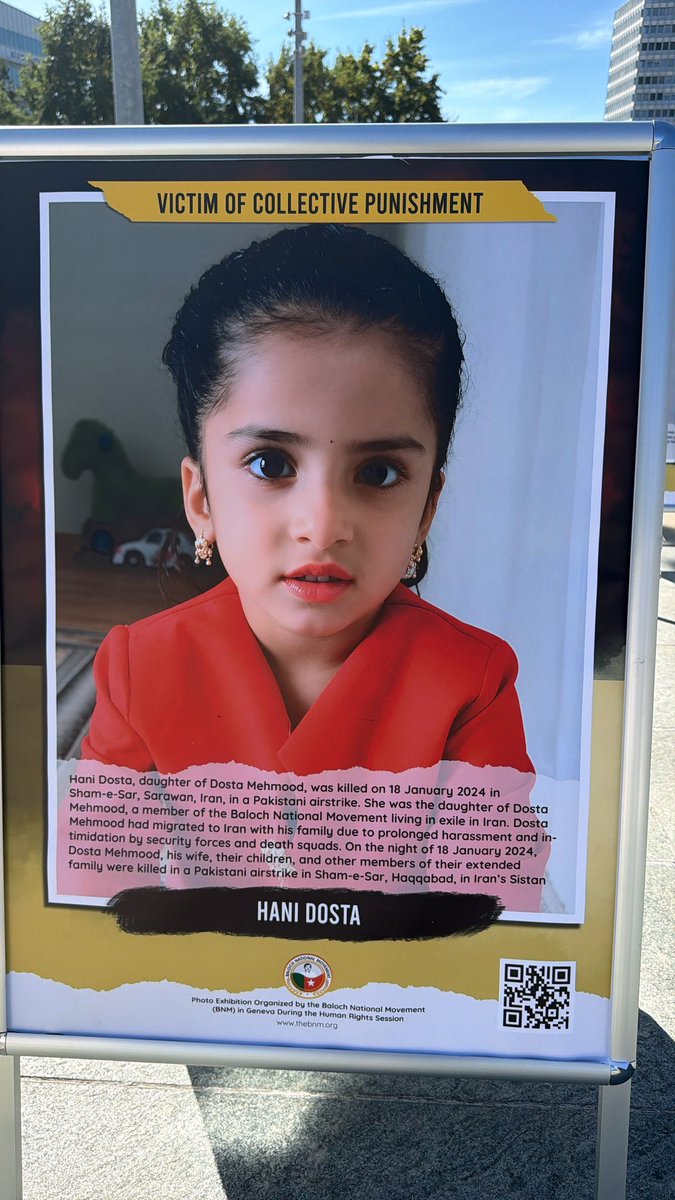 LaBelloc's tweet photo. Images displayed at BNM’s Geneva exhibition show infants victims of Pakistani State collective punishment in #Balochistan.
Some children were killed while others were forcibly disappeared, with their whereabouts unknown.
#BIC12 #BNMGlobalCampaign #BNMatUN2026
@UNICEF https://t.co/E2y96YmthZ