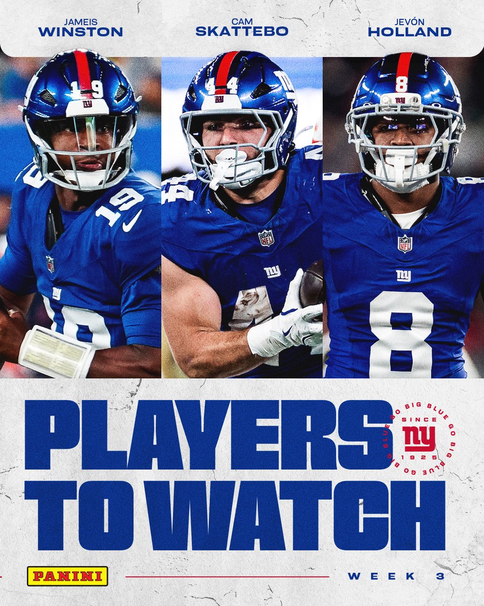 Giants's tweet photo. Players to watch in Week 3 👀