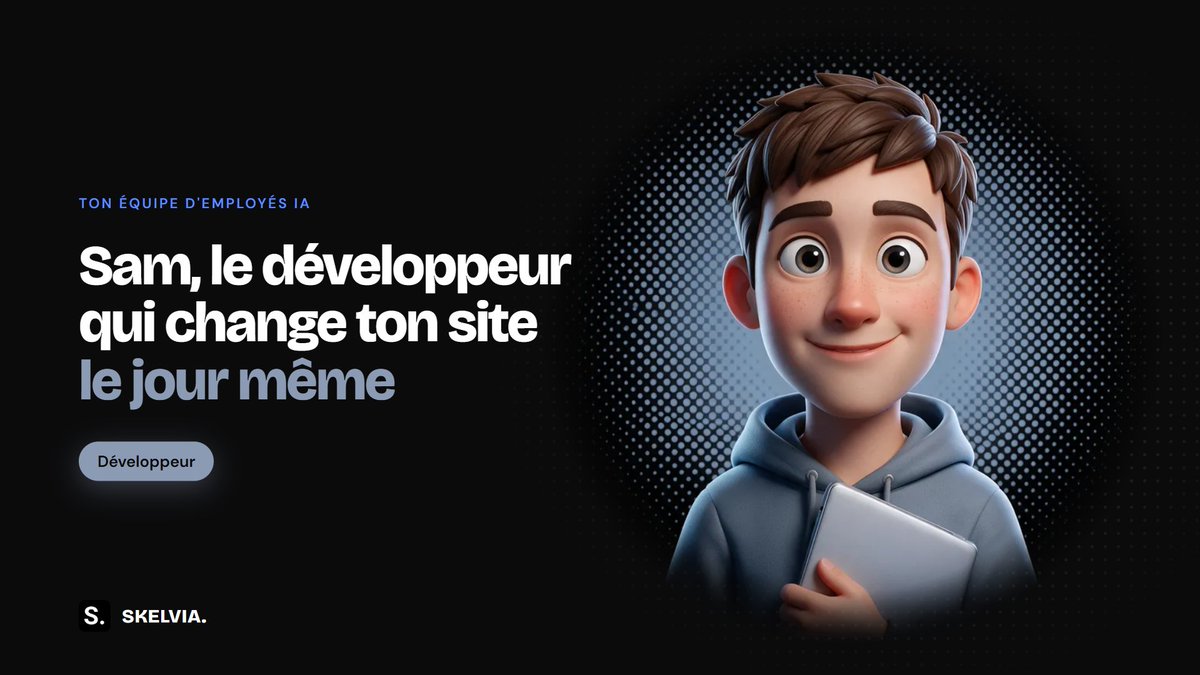 tavetadrien's tweet photo. Sam, le développeur.
Ton site, ton portfolio, ton outil interne : tu décris, il construit.
Une page à changer, un formulaire à ajouter : c'est en ligne le jour même.
Il vérifie le rendu et te demande ton accord avant de publier.
Sans que tu touches une ligne de code. https://t.co/0mp61EJJMD