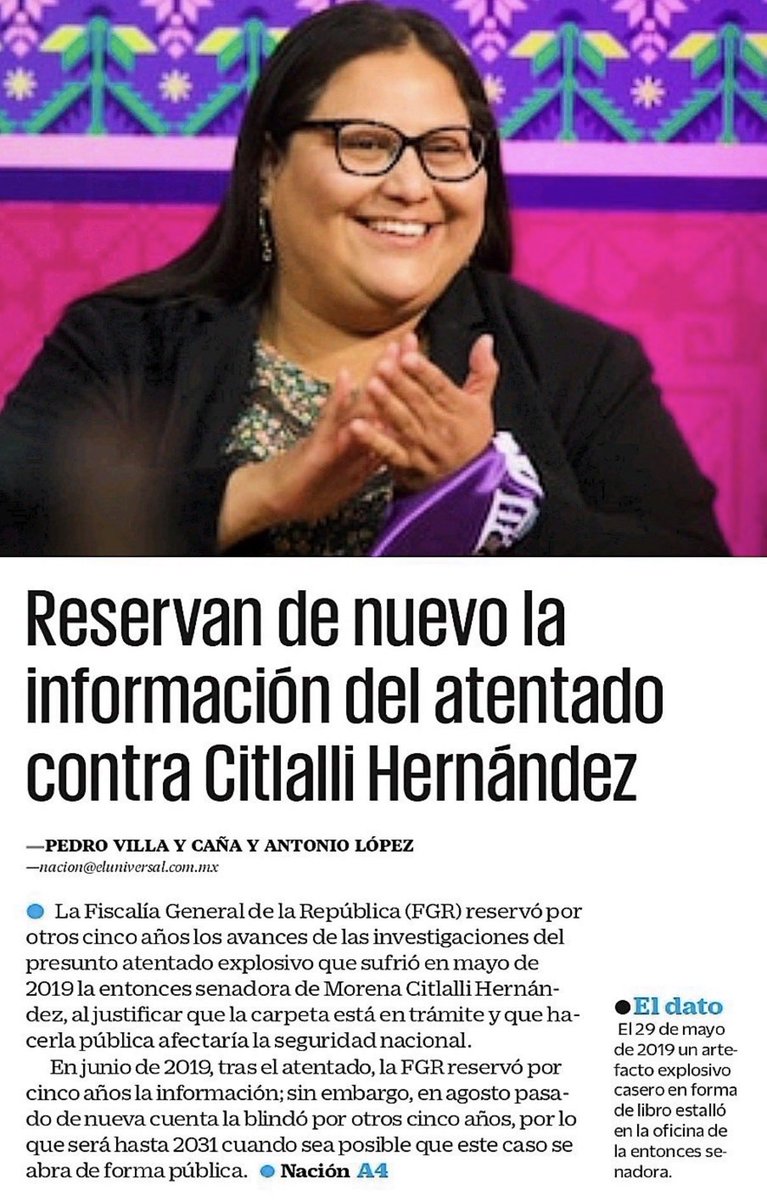 luis_gj's tweet photo. Ay, @CitlaHM , mi pimpollo precioso… ¿otra vez reservaron lo de tu misteriosísimo “libro bomba”? 😂

Siete años, criatura. SIETE. ¿De verdad la FGR no ha podido resolver quién mandó un paquete a una oficina del Senado y qué contenía?

Y justo cuando vencía la reserva, otros cinco añitos bajo llave. Qué conveniente, mi preciosura.

Si ya saben qué pasó, que lo cuenten. Y si después de siete años todavía “investigan”, que expliquen qué carajos han hecho todo este tiempo.

Tanto secreto con un caso que debería ser perfectamente esclarecible solo consigue una cosa: QUE NADIE LES CREA.