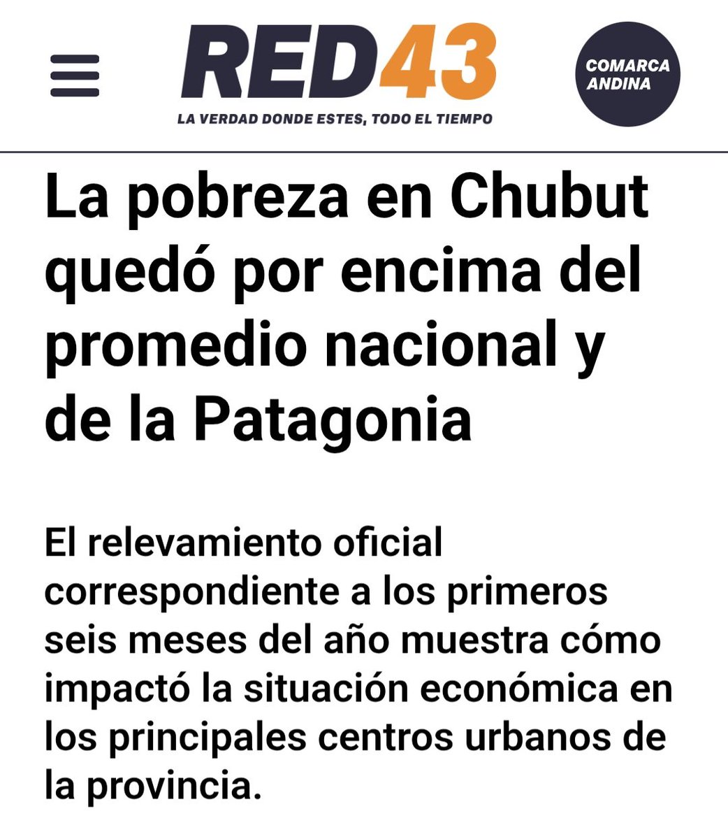 CHUBUT__News's tweet photo. Año 2025: "NACHO TORRES es una gran esperanza para Chubut.  CHUBUT VA A SER COMO KUWAIT"

Año 2026: La POBREZA en Chubut quedó por encima del promedio nacional y de la Patagonia (Medición INDEC) https://t.co/I7mp8U8jVv