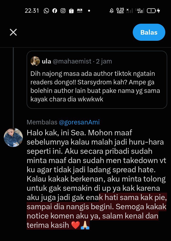 oceaningsih's tweet photo. @goresanAmi Hai kak, ini Sea. Salam kenal.... https://t.co/gBiYvGatMy