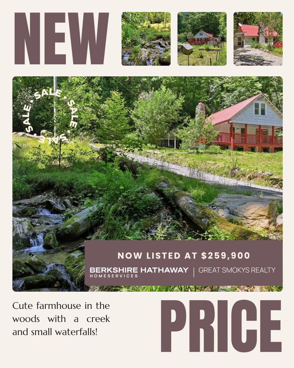 SellingtheMtns's tweet photo. 💦 PRICE REDUCED—AND THE WATERFALLS ARE STILL INCLUDED!

A partially updated 1947 farmhouse, a rushing creek, and room for chickens, goats, or the mini farm you’ve been dreaming about! This property in the Conleys Creek area offers mountain charm and plenty of possibilities,... https://t.co/MDnZyhIMPu