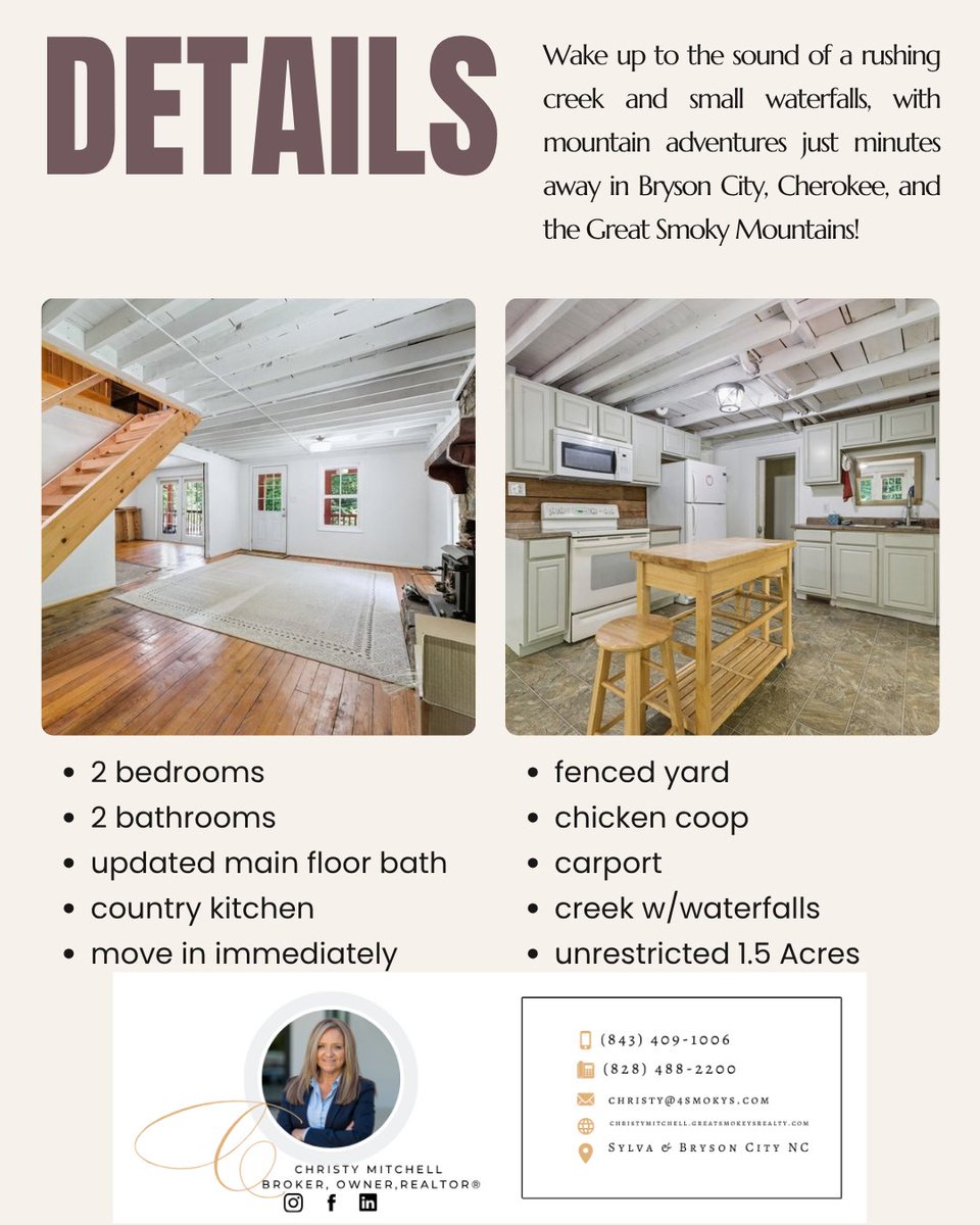 SellingtheMtns's tweet photo. 💦 PRICE REDUCED—AND THE WATERFALLS ARE STILL INCLUDED!

A partially updated 1947 farmhouse, a rushing creek, and room for chickens, goats, or the mini farm you’ve been dreaming about! This property in the Conleys Creek area offers mountain charm and plenty of possibilities,... https://t.co/MDnZyhIMPu