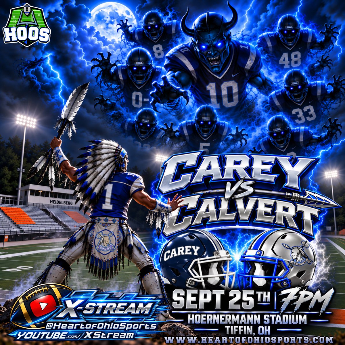 HeartOhioSports's tweet photo. 🏈TONIGHT🏈

#OHSAA football on https://t.co/pB9SUgZvK4

@calvertgridiron 
VS
@devils_fb 

🎙️- @N8_Mullins
💻 - Cooper Snyder
🎥 - Travis Salyer
🎤 - Donnie Hannam
🏟️ - Hoernemann Stadium

Kickoff: 7PM

#heartofohiosports #OHSAAFootball #Calvert #Carey https://t.co/XofEJn40vI