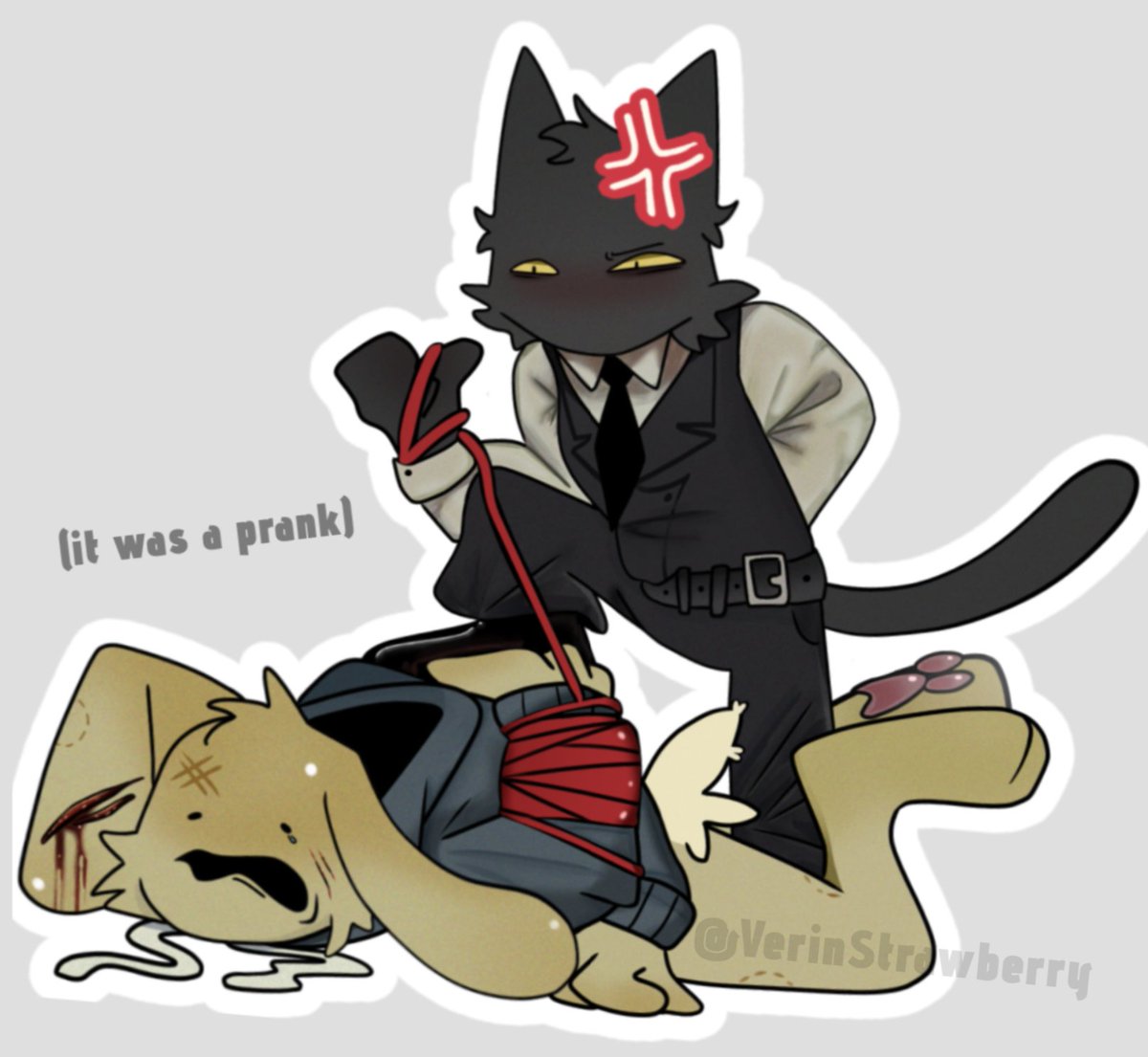 VerinStrawberry's tweet photo. M-maybe draw more of the tied up intern🥺? One day.
#animalhospital #secretintern https://t.co/gROvcYCrDd