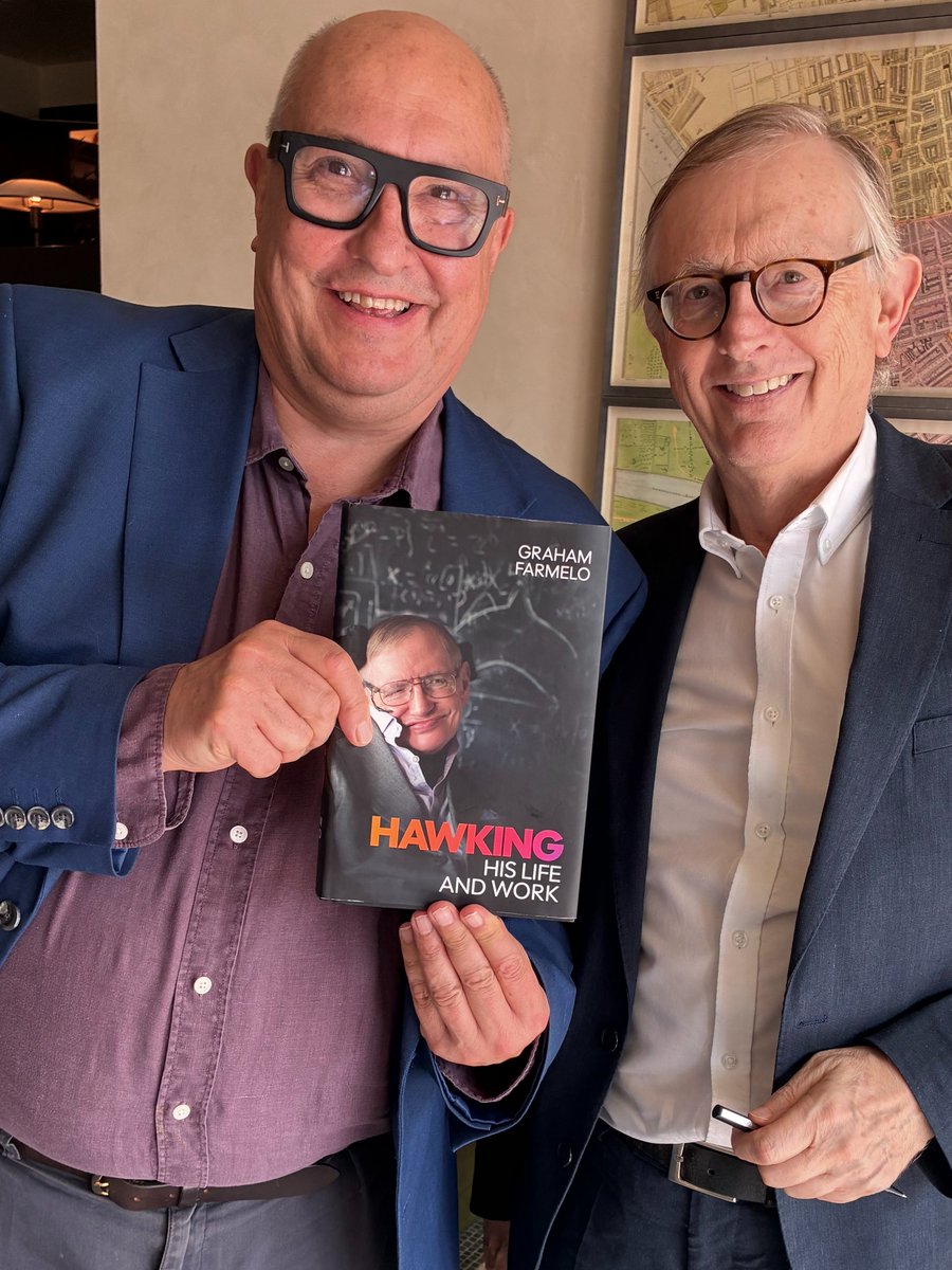 RogerHighfield's tweet photo. Fantastic to celebrate the publication of @grahamfarmelo's definitive biography of Stephen Hawking today - huzzah for Graham!

Quick Q&amp;A https://t.co/1sqnPPuRaP 

Longer chat https://t.co/n9Td3Uvge1

Lovely review from @whippletom in @thetimes  https://t.co/bVSWAFWtgM https://t.co/genfiTSzrp
