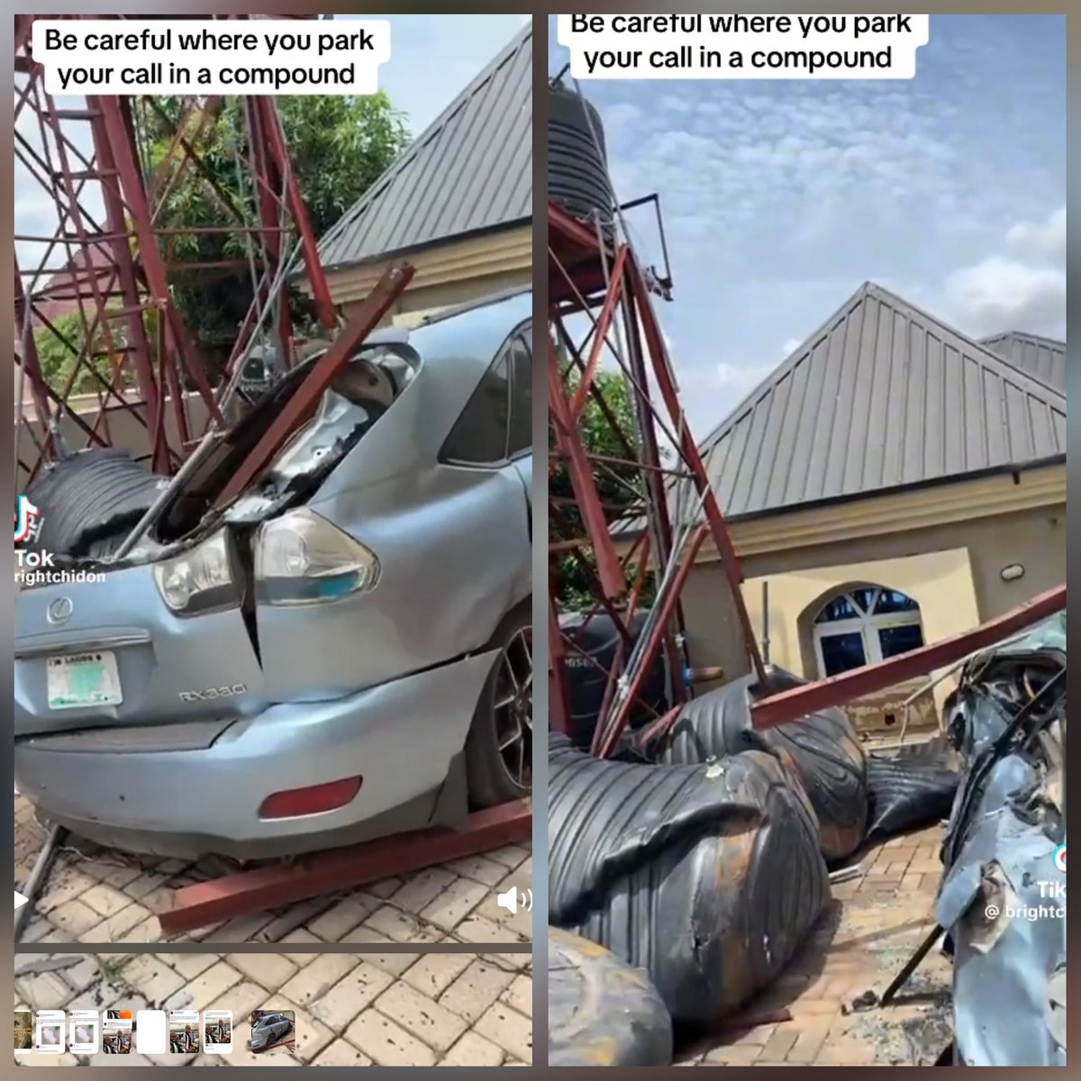 Alexanderdipo1's tweet photo. Your landlord’s Geepee tank fell on your car like this, what are you doing?😂 https://t.co/kMmDrZ5U3m