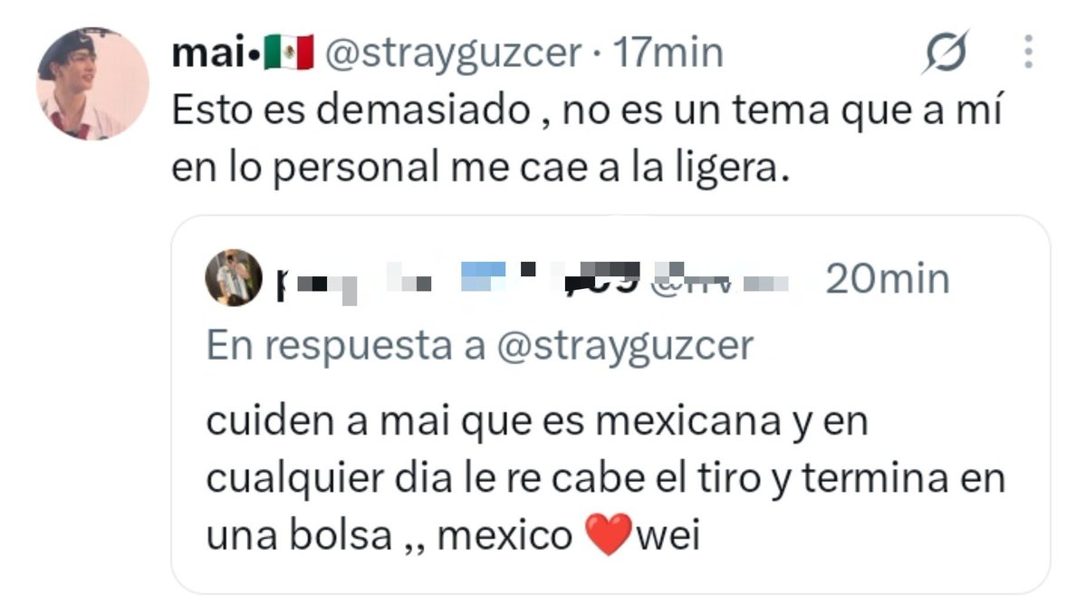 strayguzcer's tweet photo. NUNCA me pidas que me "banquee" esto , más cuando es un tema super sensible por el cual miles de familias mexicanas quedan destrozadas. No son comentarios que tenga justificación y no la tendrán NUNCA. https://t.co/FaQrK2HN5t