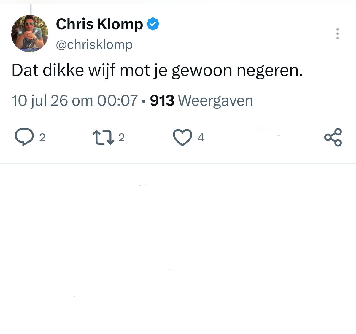 Sandervandam2's tweet photo. Zag dat Chris Klomp het ook wel grappig vindt dat Jan Roos en Dennis Schouten worden vervolgd vanwege hun uitspraken over 'vieze dikke wijvem'. https://t.co/ODTeTJ50Nd
