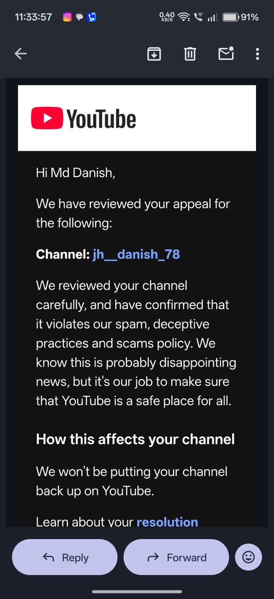 MdDanishapot's tweet photo. @TeamYouTube @YouTubeIndia, my channel was terminated for spam/scam due to some AI videos I uploaded when I had no knowledge of the rules. Because of that, my main vlogging channel got terminated under the circumvention policy.I sincerely apologize for my early mistakes https://t.co/RZvqGFWNo8