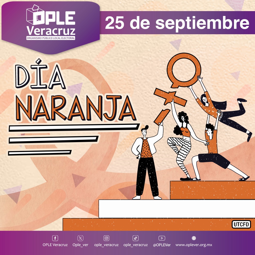ople_Ver's tweet photo. #DíaNaranja | La construcción de una democracia sólida exige espacios libres de cualquier tipo de agresión contra las mujeres y niñas. 🧡

En este #DíaNaranja, el #OPLEVeracruz refrenda su compromiso de prevenir, visibilizar y erradicar la violencia política en razón de género. 

#YoMeUno #VivirSinViolencia #NoALaViolenciaPolítica