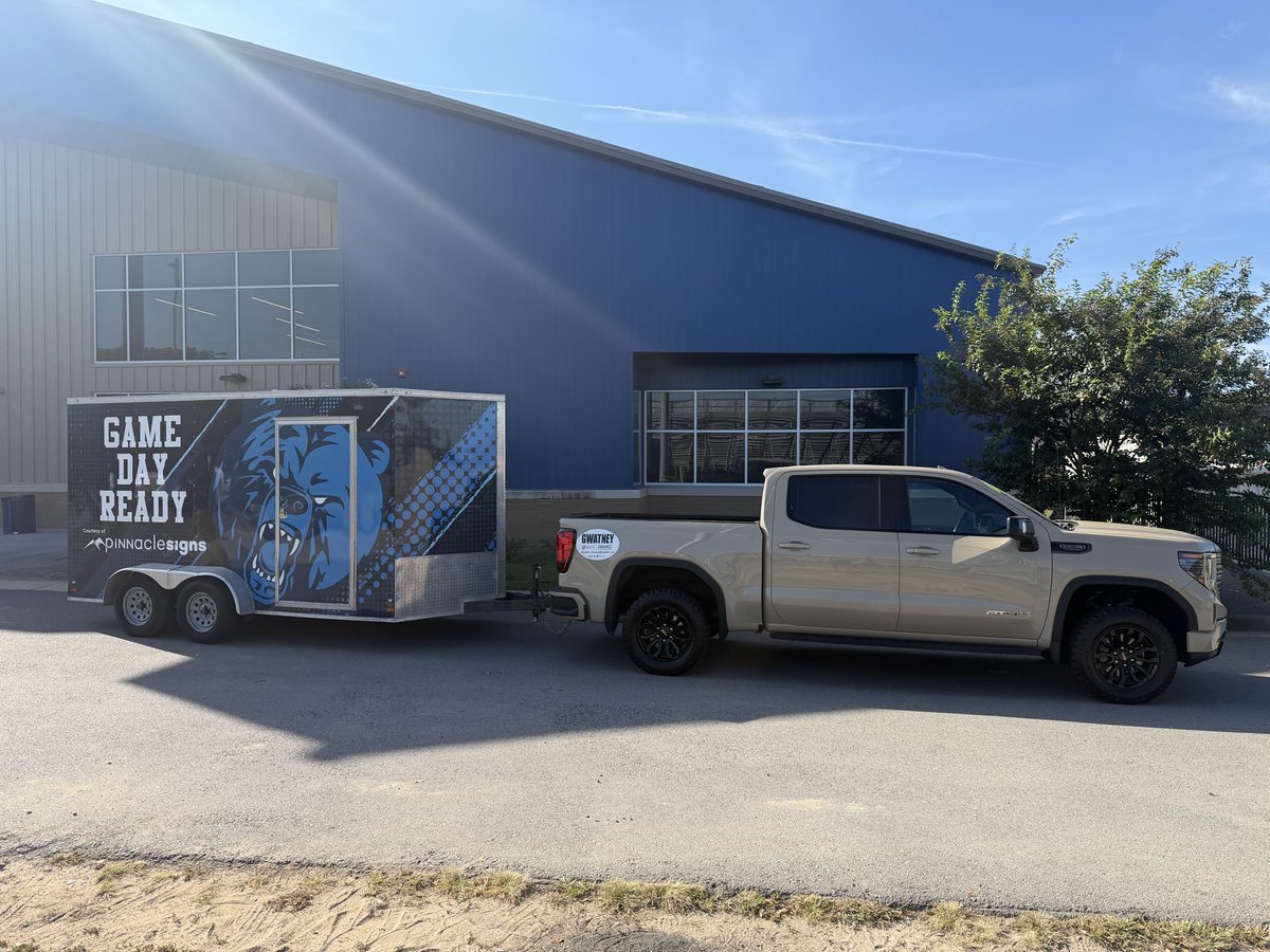 SHBearsFB's tweet photo. Thank you to Gwatney Buick GMC in Sherwood for supplying us with a first class vehicle to haul our trailer tonight! https://t.co/CMGSev1IpB