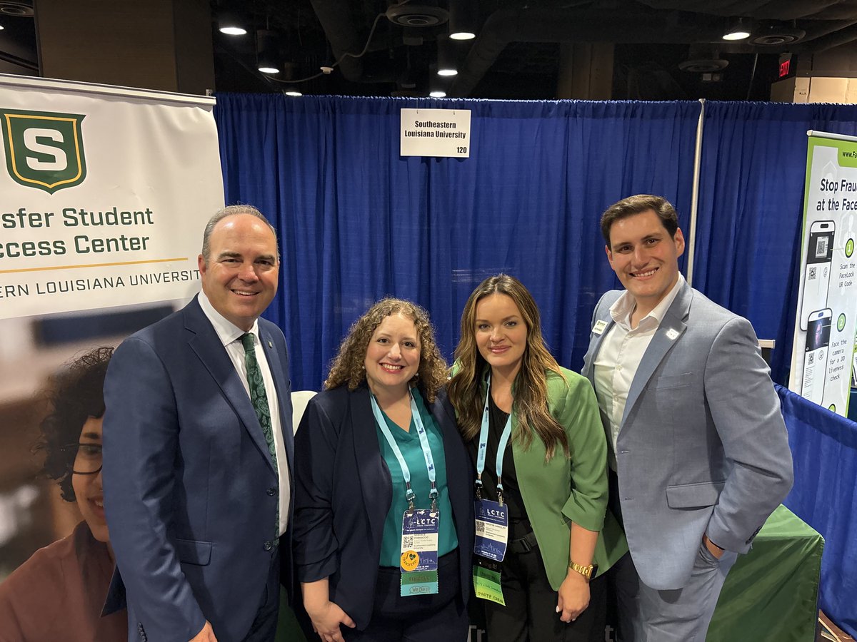 SLUPrez's tweet photo. Thank you to the @oursoutheastern team for representing our Transfer Student Success Center and university at the LCTC Annual Conference!! Thank you @Dr_JimCarlson @NTCCgators for inviting us to present on our transfer partnership!! https://t.co/pnfaW2OQIE