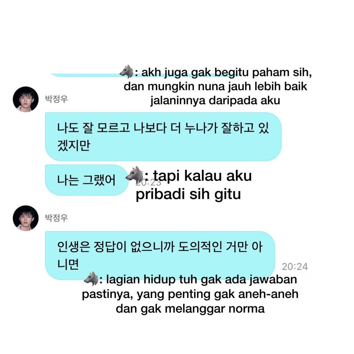 prettyjaehyukk's tweet photo. Lagi burn out karna hidup masih gini2 aja, belum dapet kerja juga. Suka ngerasa ketinggalan sama yang lain, Terus jeongwoo bilang begini, Makasih ya, Woo :( Makasih udah ngasih semangat  dan afirmasi positif di saat aku lagi butuh banget denger hal hal kayak gini.. https://t.co/cvHst1I1ri