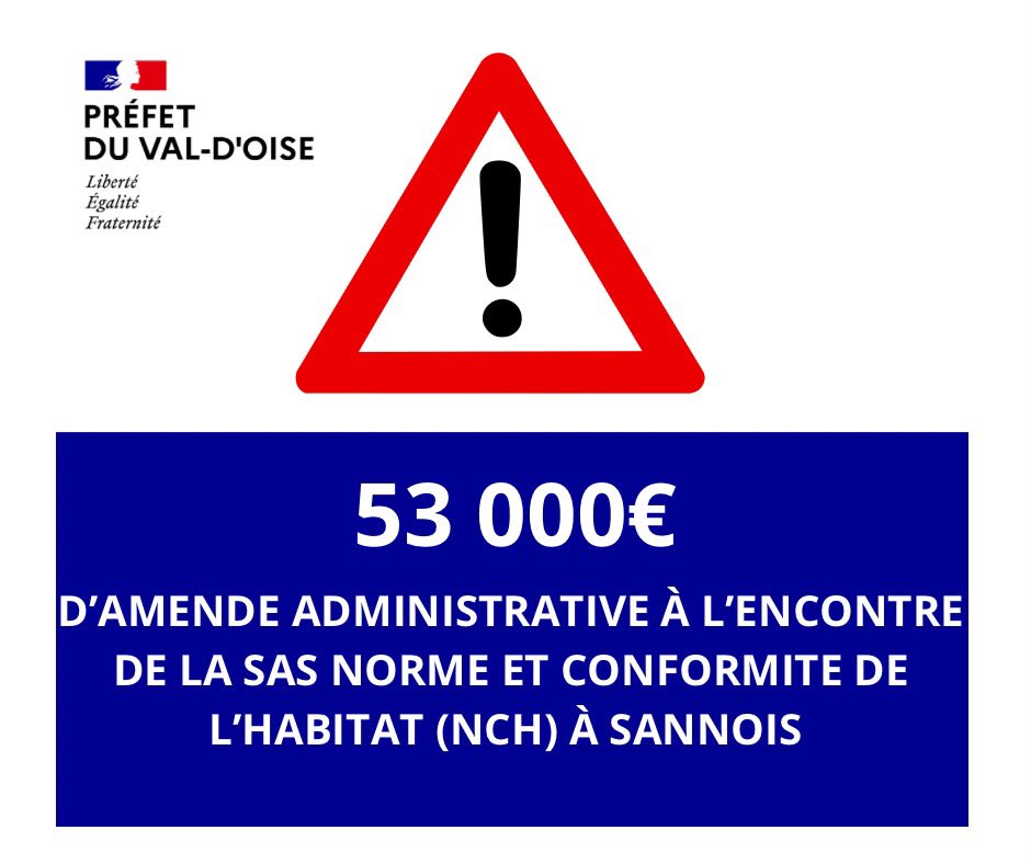 Image de Préfet du Val-d'Oise - 🔴 #Consommation | Amende administrative de 53 000 € prononcée par la DDPP de Préfet du Val-d'Oise à