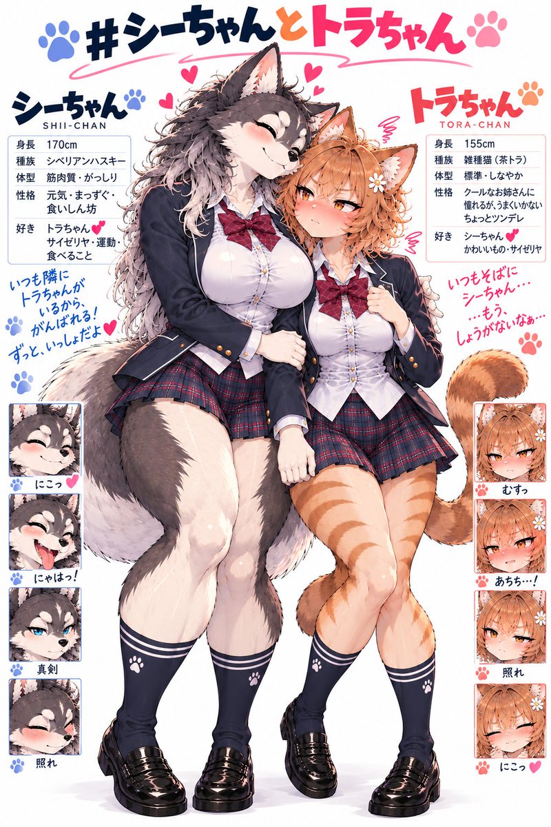 BushituAnkoku's tweet photo. #AI私のオリキャラを見て
ロゼさん初めまして🙋‍♀️
フォロー&amp;企画参加させていただきます🙏

#シーちゃんとトラちゃん
シベリアンハスキーのシーちゃんと、茶トラ雑種猫のトラちゃんです🐺🐱
2人の日常系漫画作ってます❗よろしくお願いします☺ https://t.co/ZnILFSU9oS