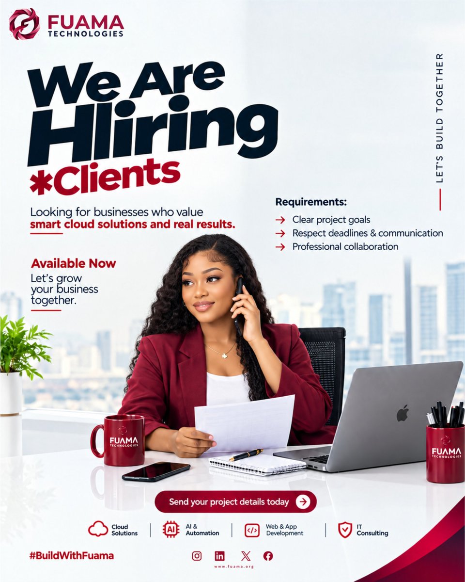 FuamaTech's tweet photo. WE ARE HIRING https://t.co/Wvt91q7Qta