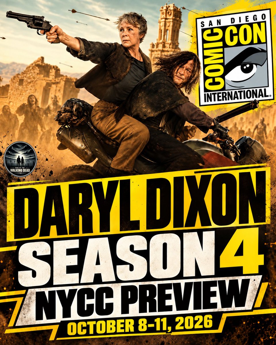 FansofAMCTWD's tweet photo. 🧟 #DarylDixon Season 4 gets a final-season preview at #NYCC2026 🎬
 https://t.co/rS9VrqALus https://t.co/I3asL6ZDIU