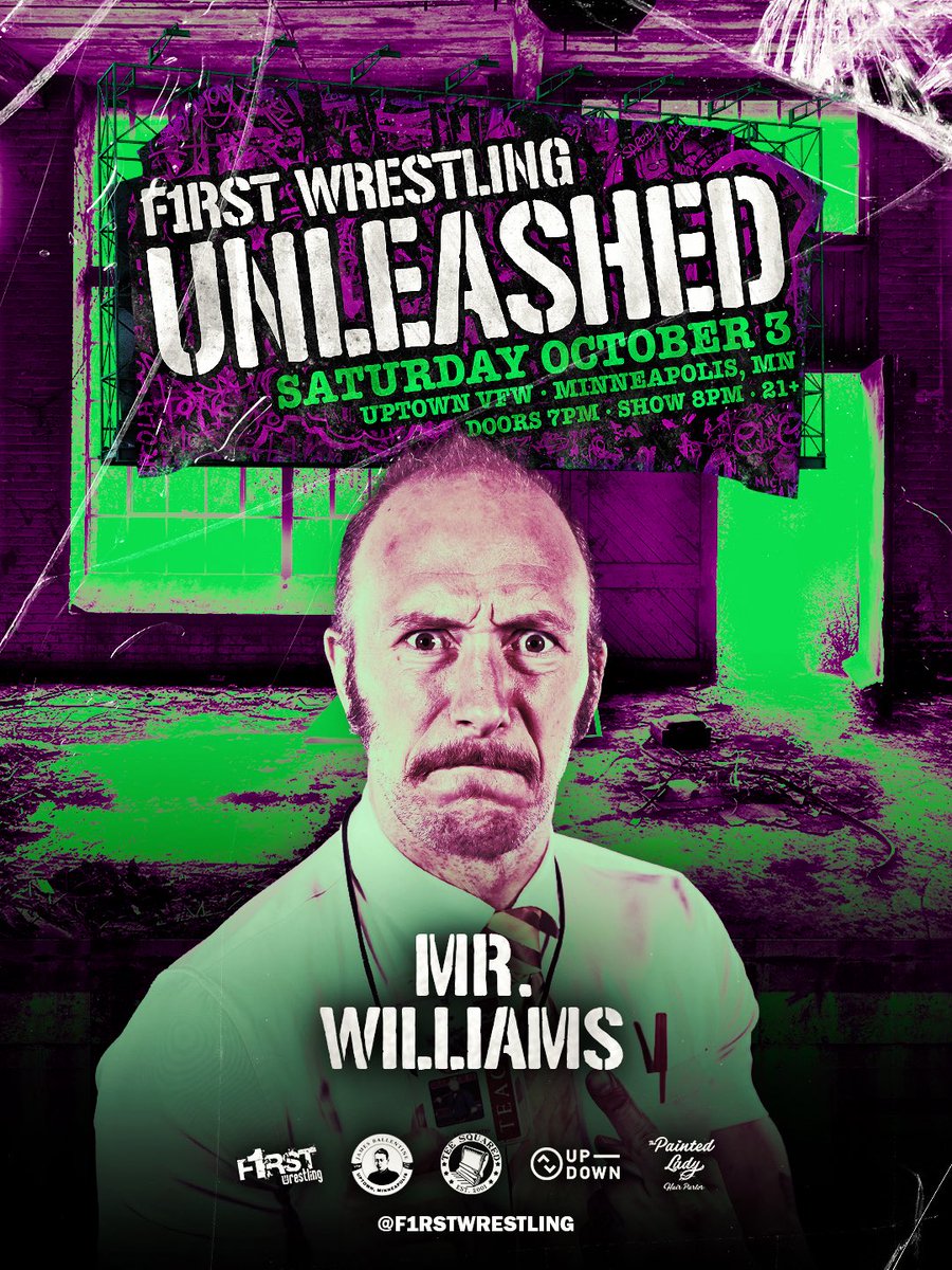 f1rstwrestling's tweet photo. Class is back in session! ✏️📋🍎

⚠️F1RST Wrestling: 𝑼𝑵𝑳𝑬𝑨𝑺𝑯𝑬𝑫⚠️
SATURDAY | October 3rd
@UptownVFW | #Minneapolis, MN
Doors 7pm | Show 8pm | 21+ Event

❗️GET YOUR TICKETS NOW❗️
🎟️ https://t.co/Z5qGDgZvvM https://t.co/Un4NakqX6u
