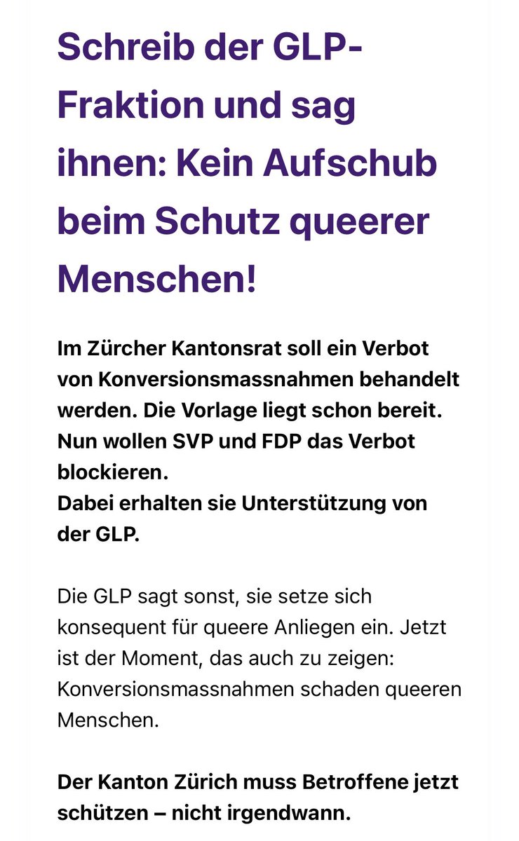 thuritch's tweet photo. Wer sich um #LGBTIQ Menschen sorgt und sie schützen will, macht bei dieser #HAZ-Aktion👇🏽 mit und sorgt dafür, dass ALLE diesen Brief unterschreiben ✊🏽!

#WeWontBeErased 🏳️‍🌈🏳️‍⚧️🦄
#ZürichSchütztQueers https://t.co/Hprh8WhVxW