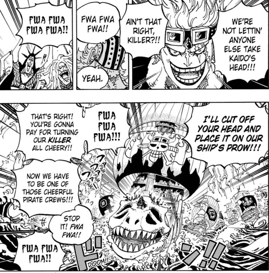 eustassluvr's tweet photo. The kid pirates laughing with killer to make him feel less alone 😭💕 https://t.co/4vAGh9pws1