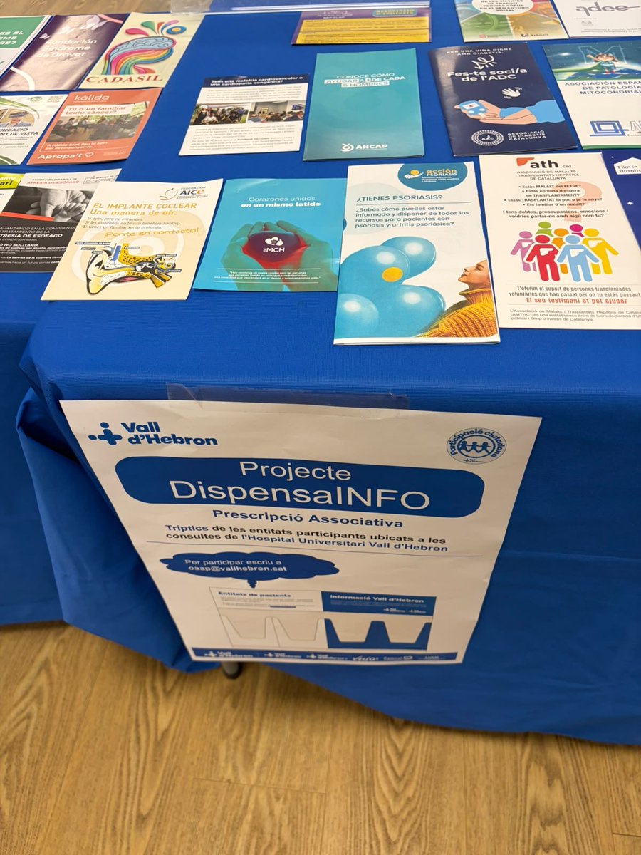 AEMHipertrofica's tweet photo. 🏥💙 AEMCH estuvo en la 3ª Jornada de Participació Ciutadana de Vall d’Hebron, representada por nuestro compañero Joan Alba.
Una gran oportunidad para dar visibilidad a la #MiocardiopatíaHipertrófica y participar en el #ProjecteDispensaINFO.
🤝 ¡Gracias a Vall d’Hebron!
#AEMCH https://t.co/SfKZM5E9QC