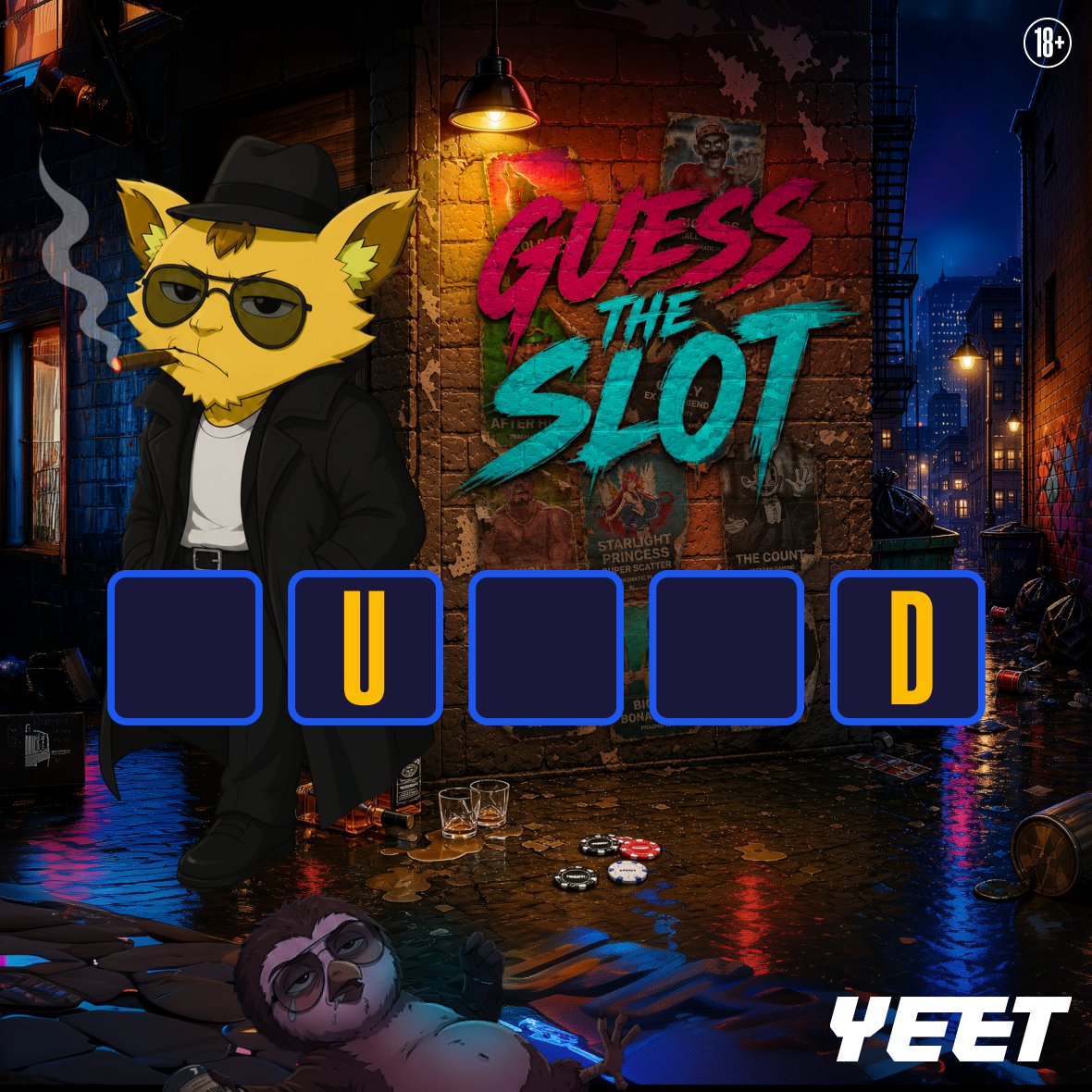 yeet's tweet photo. GUESS THE SLOT - $250 PRIZE POOL  

We are giving $50 to 5 random users who guess the answer correctly!                                

- Follow @yeet, like & repost  
- Comment with your answer        

(Bronze rank required to be eligible for rewards)

Winners will be announced in the comments.