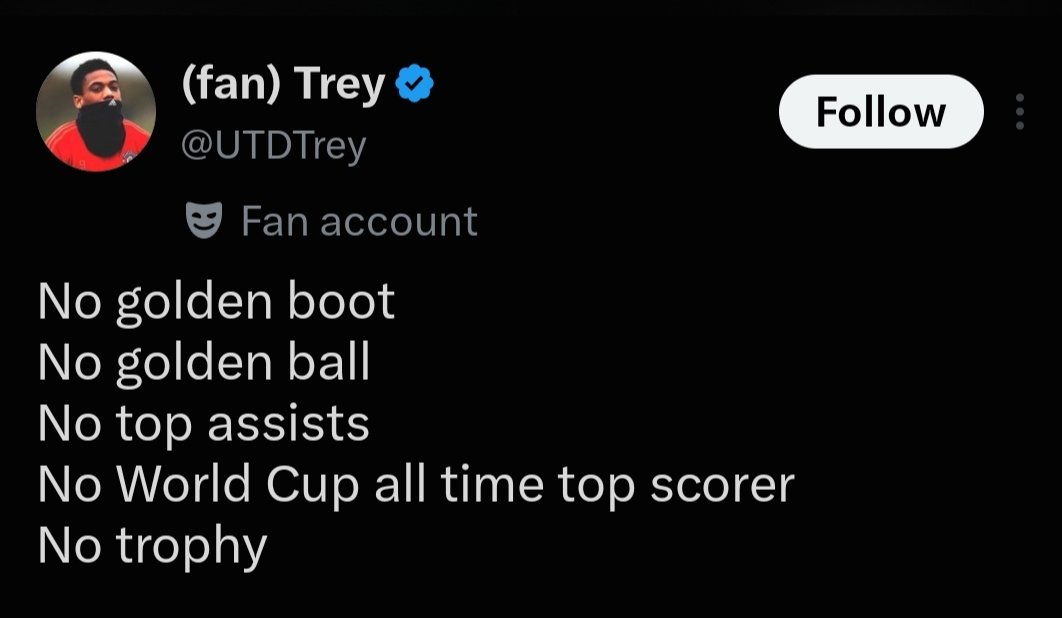 postandou's tweet photo. @UTDTrey So Messi was so close winning all these at age 39 wow 😲. Admin u written all stats of messi at wc just to troll him 😁 https://t.co/C7seoq8PUt