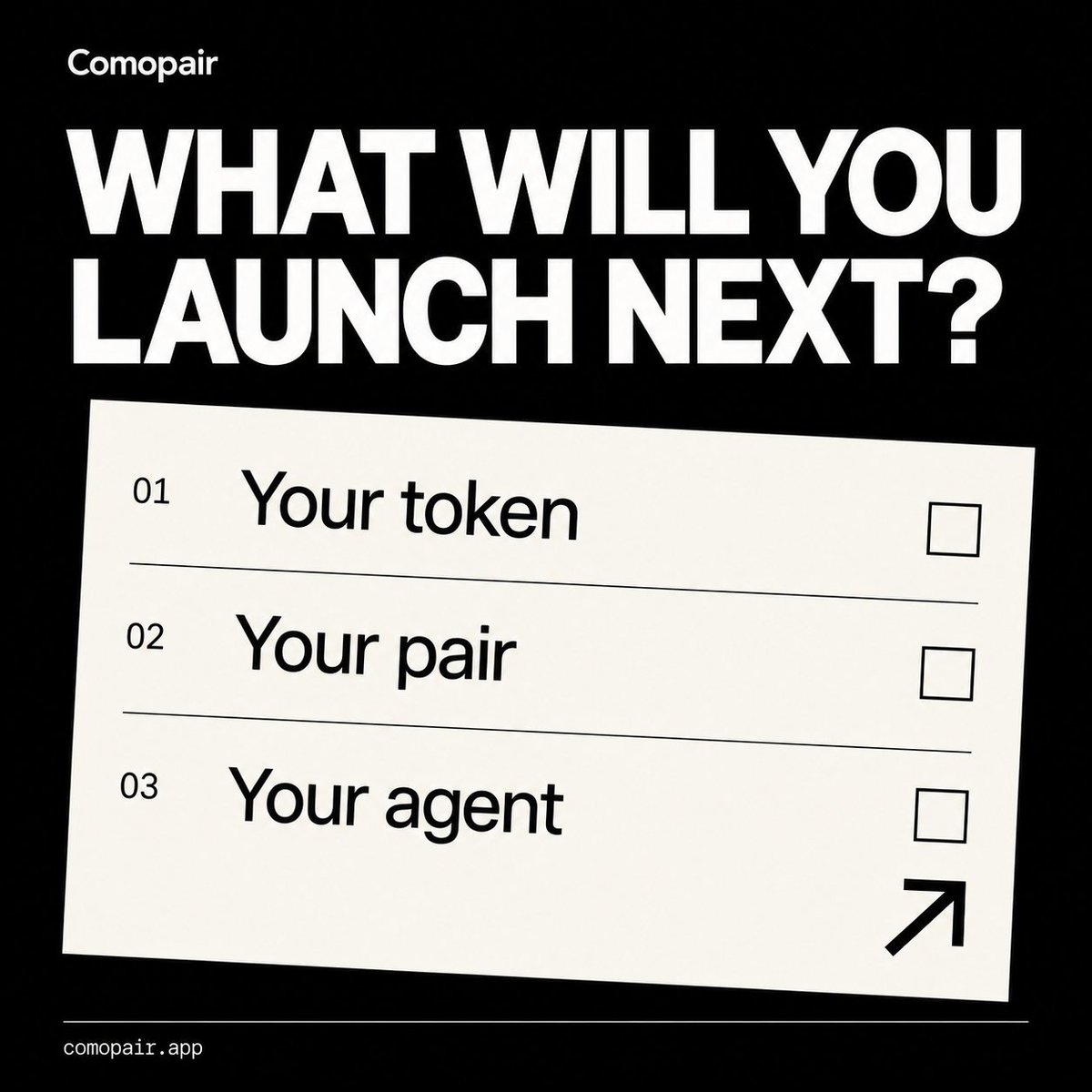 comopairapp's tweet photo. Which pair would you launch next: gold, coffee, oil or a stock token?

Share your token idea and the agent you’d create for it

Commodities lead at Comopair. Stock pairs expand the possibilities

Your next market starts with a choice https://t.co/AIlsweZMnJ
