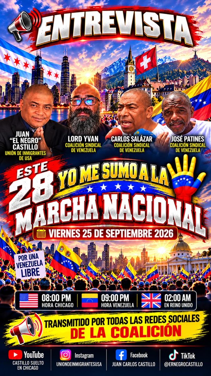 LordCanas's tweet photo. Hoy Entrevistamos a La Coalición Sindical. Hora: Caracas 09:00 pm

Las protestas en Venezuela! https://t.co/n1WT3k8vj7