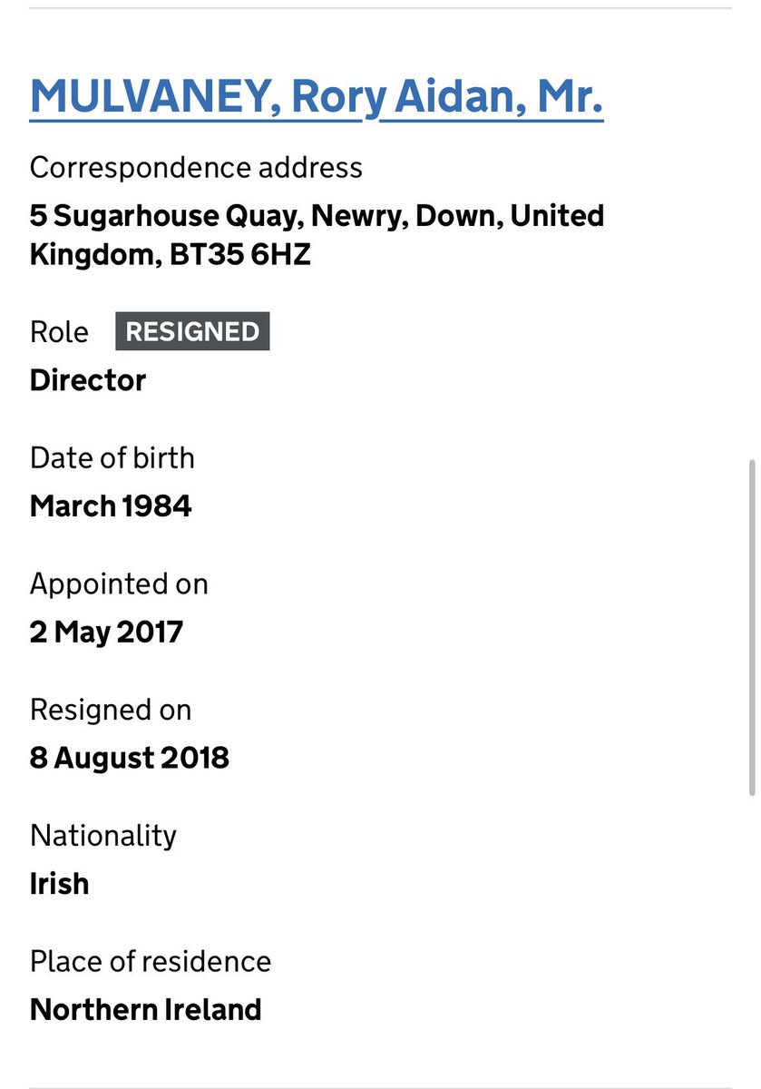 nothalfretired's tweet photo. Worth mentioning…

Rory founded Etillan Holdings Limited on the 2nd of May 2017. (Killian was appointed 30 April 2018) 

Rory also founded Baemos Holdings Limited on the 2nd of May 2017. (Daniel was appointed on 3rd of May 2017)

Killian paid Daniel 164 BTC. 

Study CSGO Roll. https://t.co/uKYKAMQU6J