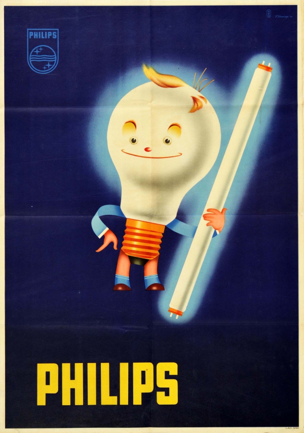 AntikBar's tweet photo. Original #vintage #poster of the day - Philips (1949) Artist: Frank Nanninga → https://t.co/bjk7nB7Wg7
#Philips #Lighting #Advertising #Art #Fluorescent #Tube #LightBulb #Fun #EdisonScrew #Light #Bulb #Character #Design #History #ChangeALightDay https://t.co/iP0zxu2X0Z