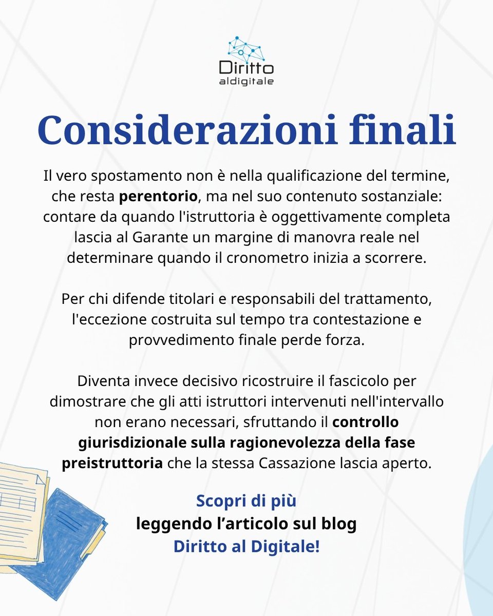 dirittodigitale's tweet photo. 🖱️ I termini del procedimento sanzionatorio del Garante dopo Cass. 24861 e 24862/2026

📌 Ne ha discusso Giulio Napolitano di DLA Piper nell'articolo pubblicato su Diritto al Digitale

#codiceprivacy #cassazione #garante #procedimento #dlapiper #proudtobedlapiper https://t.co/YNhftAgcX9