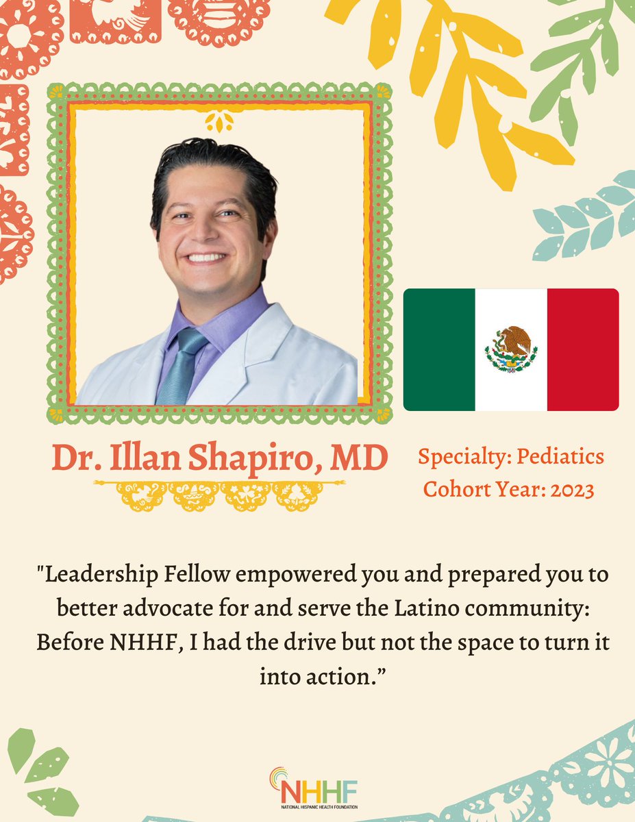 The_NHHF's tweet photo. ¡Feliz Mes de la Herencia Hispana! 🎉

Today, we celebrate Dr. Ilan Shapiro, a physician and public health advocate. Today, he leads binational public health initiatives and contributes to national advocacy efforts.

Join us in celebrating Dr. Ilan Shapiro! https://t.co/wcRF12dODQ