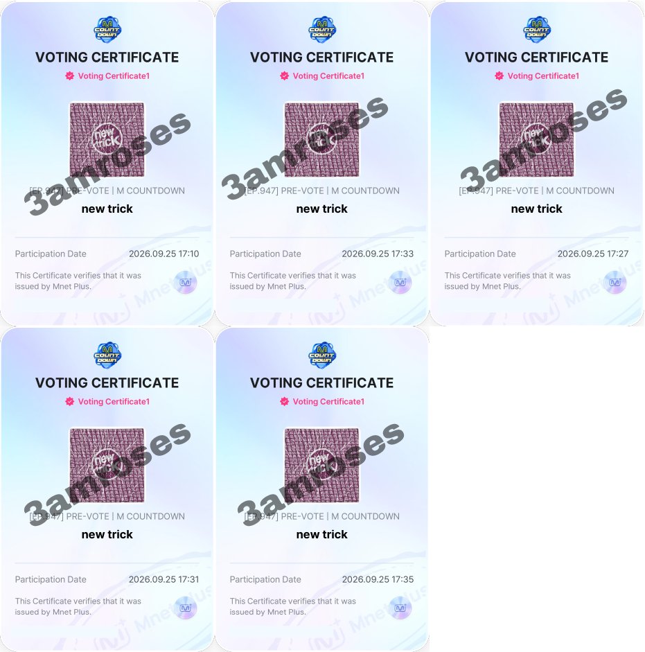 3amroses's tweet photo. Hi numberones, have u got your vote in for ROSÉ's "new trick" yet? you can now pre-vote on the mnet plus app 5 times! 

reply ur voting certificates if u have 😊 https://t.co/wPy0IVT0ZO