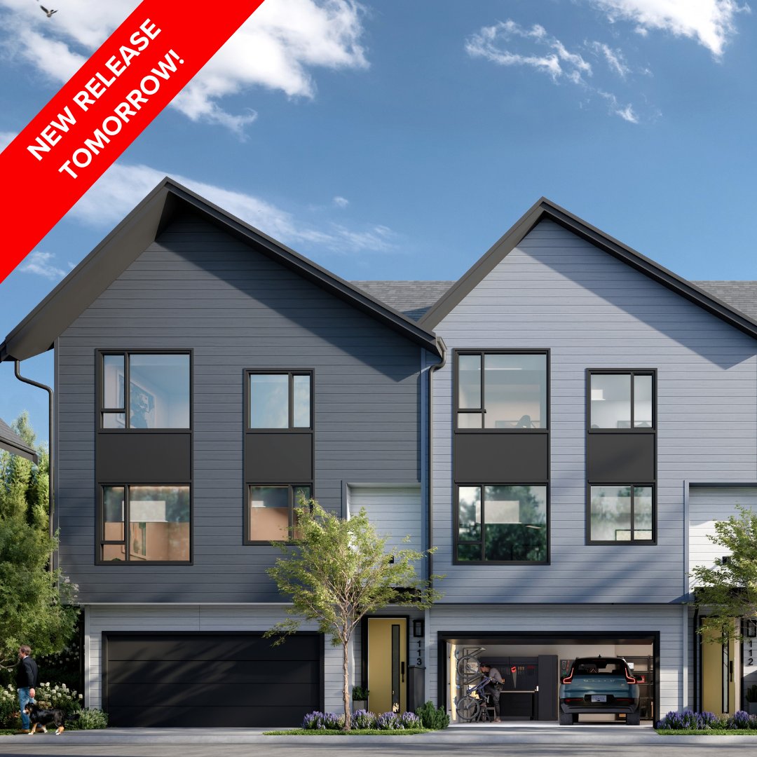 polygonhomes's tweet photo. A new release of homes is coming tomorrow, September 26th at Beaumont by Polygon.

With 33 homes sold since opening, discover a new selection of spacious 3 & 4 bedroom townhomes designed for family living on Burke Mountain. Every home includes a double car garage, complete with a Level 2 EV rough-in, and an enclosed yard.

📍 3630 Harper Road, Coquitlam.