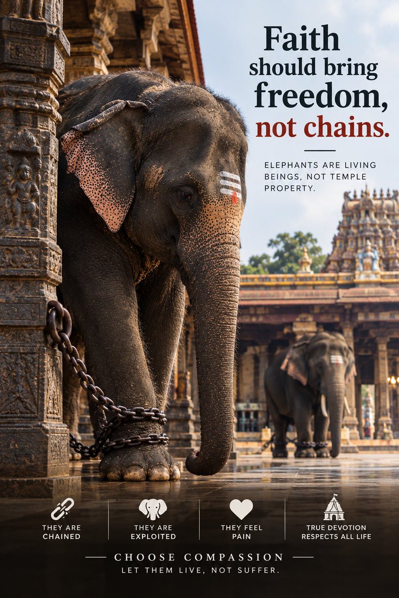 keeperofdgreen's tweet photo. The Supreme Courtโs order records that India had 2,725 captive elephants in 2026, including 96 associated with temples.
That is 96 individual animals whose healthcare, housing and records deserve proper monitoring.
#WhyTheChains #NoElephantsInTemples https://t.co/lyfxKvF1NF