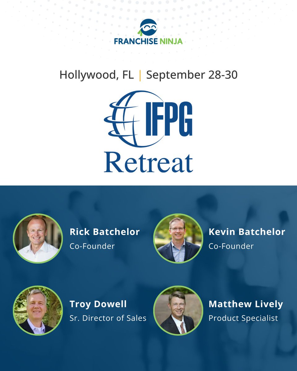 Franchise_Ninja's tweet photo. The Franchise Ninja team is excited to be at the IFPG Retreat!

If you’re here, come say hello 👋 and see how automated Territory Checks can help your development team move faster, reduce friction, and create a better candidate experience.

https://t.co/Mz99I2ZwCU https://t.co/u0WhqZNGRL