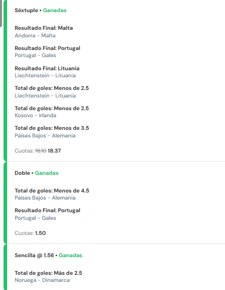 TipsterMedallo's tweet photo. Ayer día perfecto en la #Nations_League 

3/3

Cuota 1.56 Stake 5✅
Cuota 1.50 Stake 5 ✅
Cuota 18.37 Stake 1 ✅🤯🤯

Vamos por un día perfecto hoy tambien.

#Freepicks #apuestas #futbol https://t.co/oUyQZWZAr8