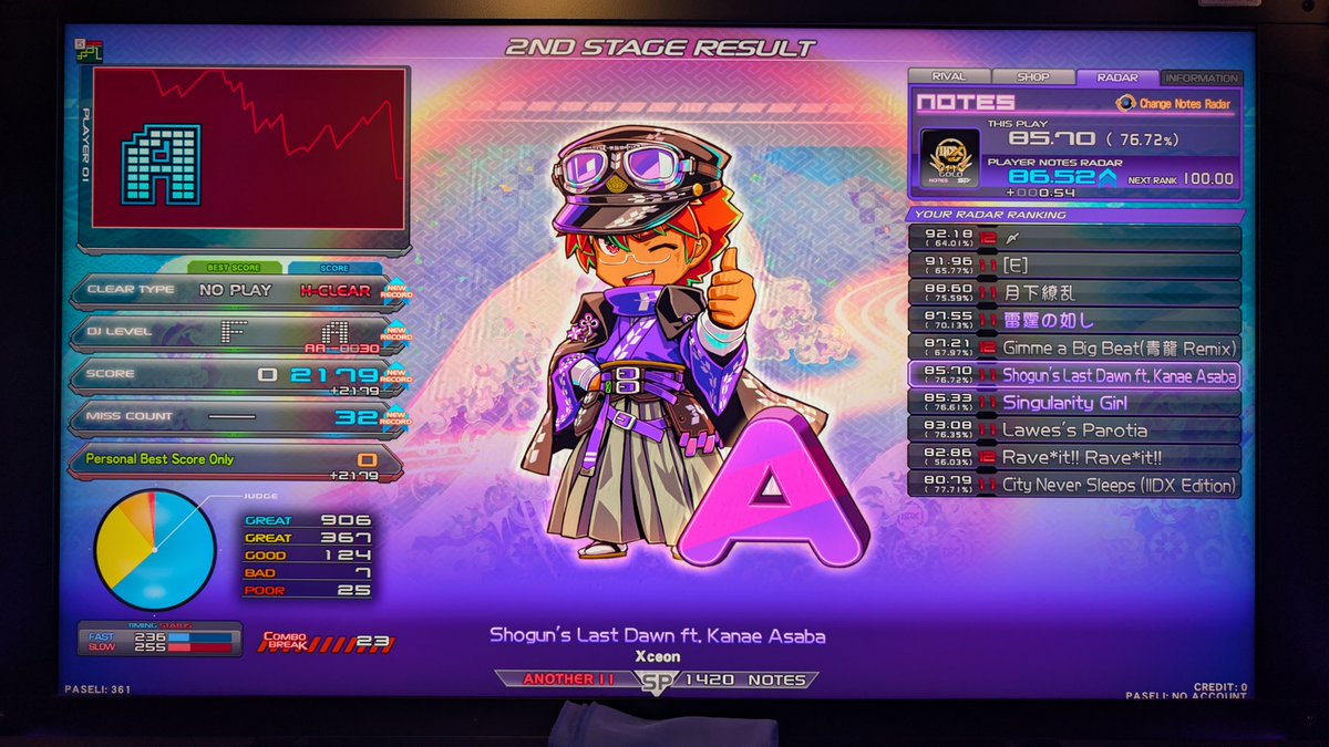 FULL_SATT_MENAW's tweet photo. 今作の新曲11にいくつかハード付けてきた!!丁度いい譜面多くてプレーしてて楽しい
数カ月ぐらい空いたのでこれから真面目にリハビリします、とはいえなまってるわけではなさそうだ https://t.co/4yGZYwDYhw