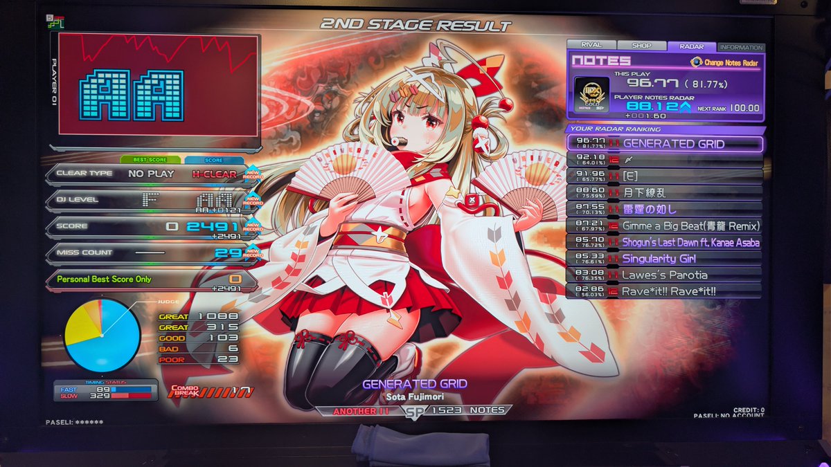 FULL_SATT_MENAW's tweet photo. 今作の新曲11にいくつかハード付けてきた!!丁度いい譜面多くてプレーしてて楽しい
数カ月ぐらい空いたのでこれから真面目にリハビリします、とはいえなまってるわけではなさそうだ https://t.co/4yGZYwDYhw