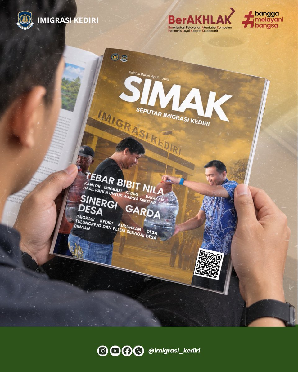 Imigrasi_Kediri's tweet photo. Yuk, baca Buletin SIMAK Edisi XI! 👀
Beragam informasi, kegiatan, inovasi, dan layanan keimigrasian terangkum dalam satu buletin.
#impian #simak #imigrasikediripedulimelayani #imigrasiuntukrakyat #hendarsammarantoko https://t.co/FJkdqubvNj
